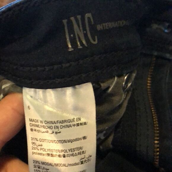 INC Denim Skinny Leg Regular Fit High Rise Jeans-black velvet stripe-Size 6 - Picture 8 of 9